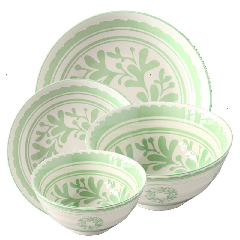 Assiette en céramique bol ensemble 4 pièces/Combo sous-glaçure forme ronde porcelaine vaisselle Support four lave-vaisselle CZY1017-4S: 15