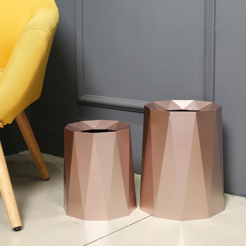 Poubelle de salle de bains en plastique doré, poubelle de luxe nordique murale ou sur pied, brosse de toilette en Silicone