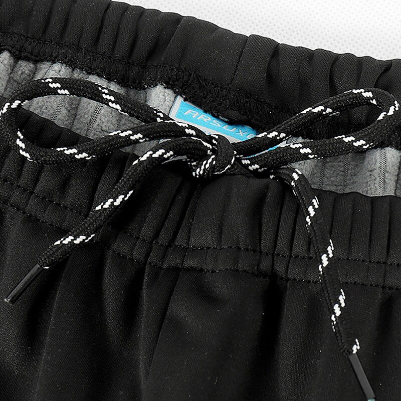 Heren fietsbroek winter wol reflecterende broek thermische fietsbroek hardloopkleding joggingbroek baan jogging sportbroek