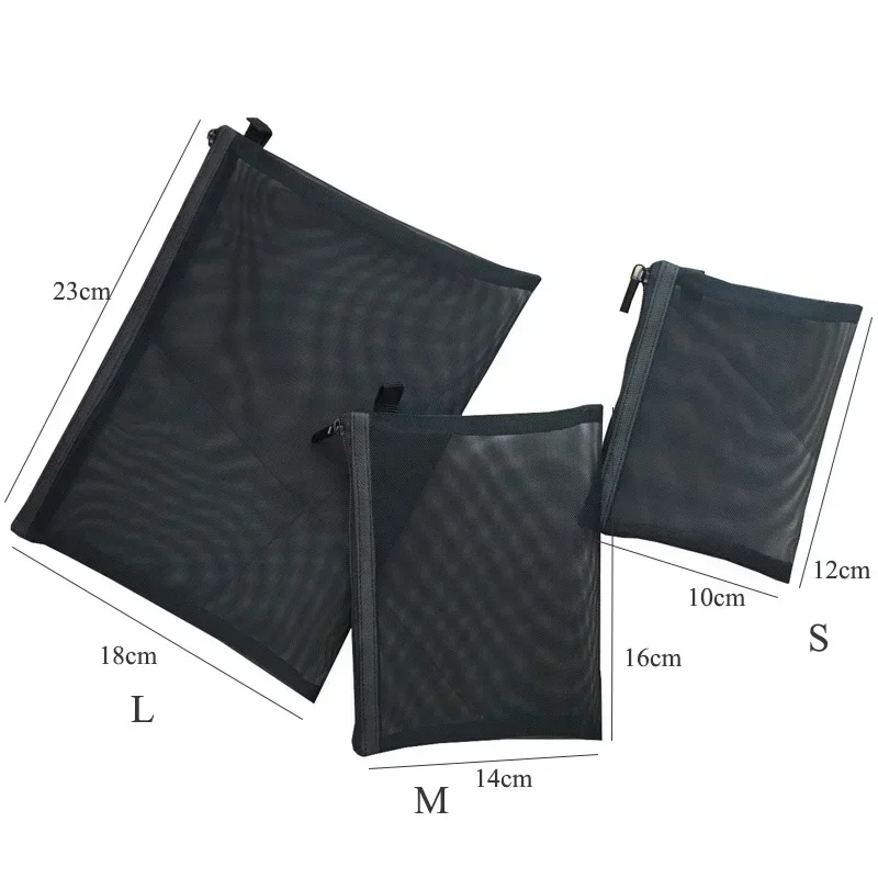 1pc Frauen Reisen Kosmetik Tasche transparent Gittergewebe machen-hoch fallen Organizer Lagerung Beutel lässig Reißverschluss machen-hoch Kulturbeutel Waschen Taschen: L / Braun