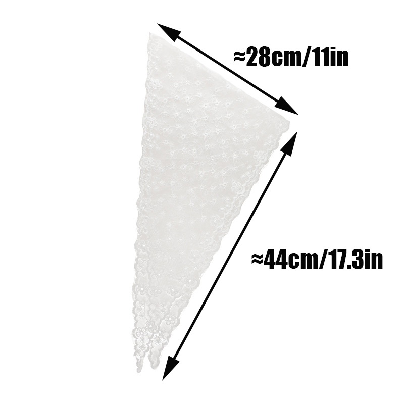 Pañuelo para el pelo de encaje Floral tejido blanco para mujer, pañuelo triangular Retro, sombrero, foto de viaje, diadema, accesorios para el cabello, verano