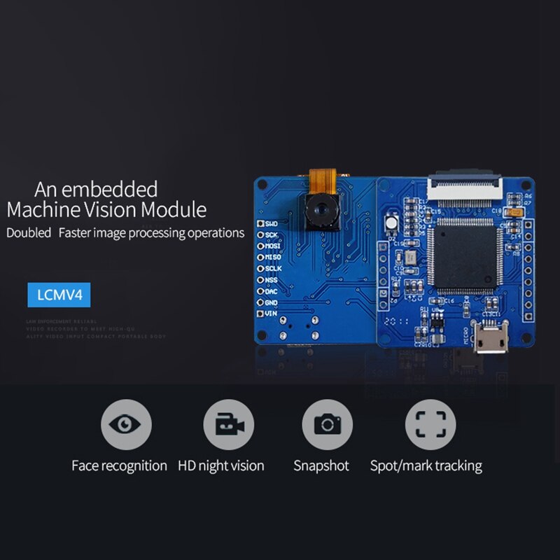 LCMV4 Mini H7 Cam Smart Camera Image Processing Visual Color Line Inspection QR Code for OpenMV4: Default Title