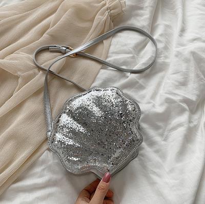 Di modo Borsette Disegno di Figura Che Scorre Paillettes di Brevetto Delle Signore di Cuoio del Sacchetto di Spalla del Tote di Crossbody del Sacchetto di Borsa Delle Donne Della Borsa del Sacchetto di Frizione: Argento