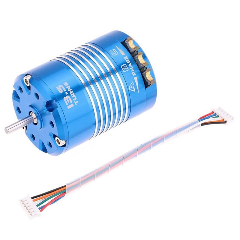Högeffektiv 540 sensors borstlös motor för 1/10 rc bilar blå , 13.5t