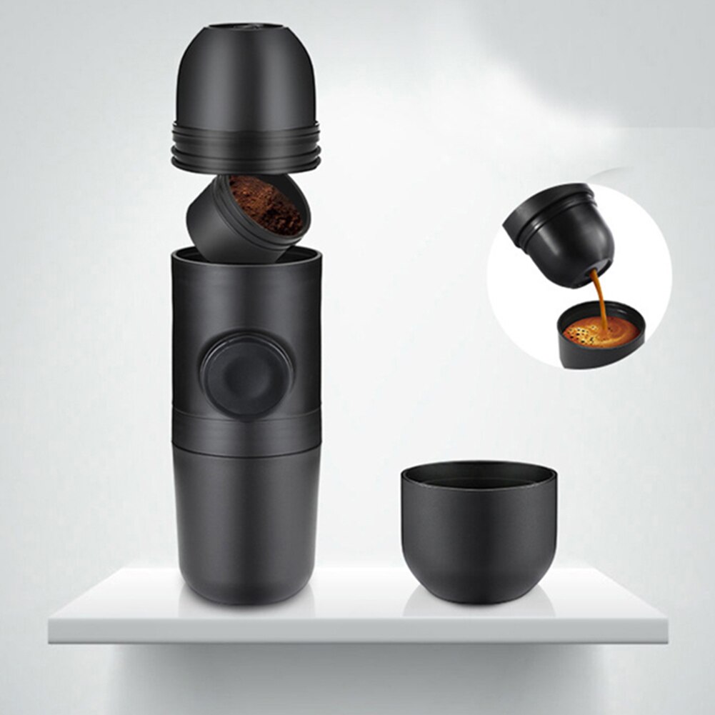 mini manuell kaffetrakter 70ml til hjemme bil reise kontor håndholdt espresso trykk kaffemaskin trykk forsyninger tilbehør