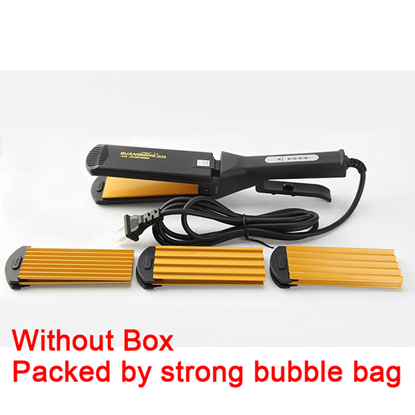 4-in-1 Women Interchangeable Plates Hair Straightener Crimping Iron Crimper Hair Styling Tool deep wave Straightening Iron: Red / US