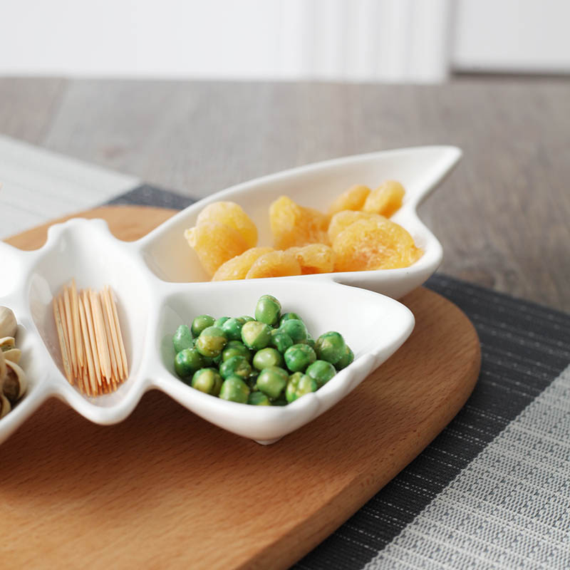 Platos de aperitivos de porcelana con forma de mariposa, platos de frutas, plato para tartas, plato para dulces, bandeja para ensaladas, vajilla de cerámica, vajilla decorativa.