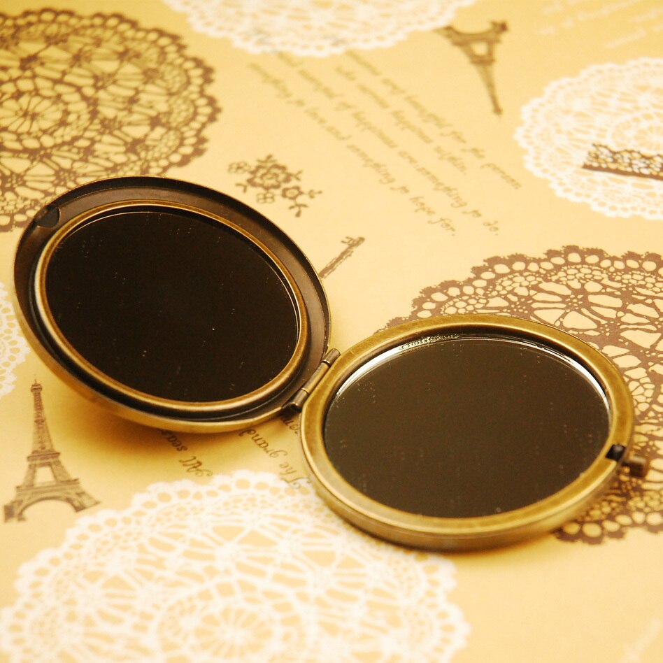 Handmade Delicate ceramics mirror boxes Girl's Senior 2in1 Combo mirror box with 2x magnifying mirror F010001