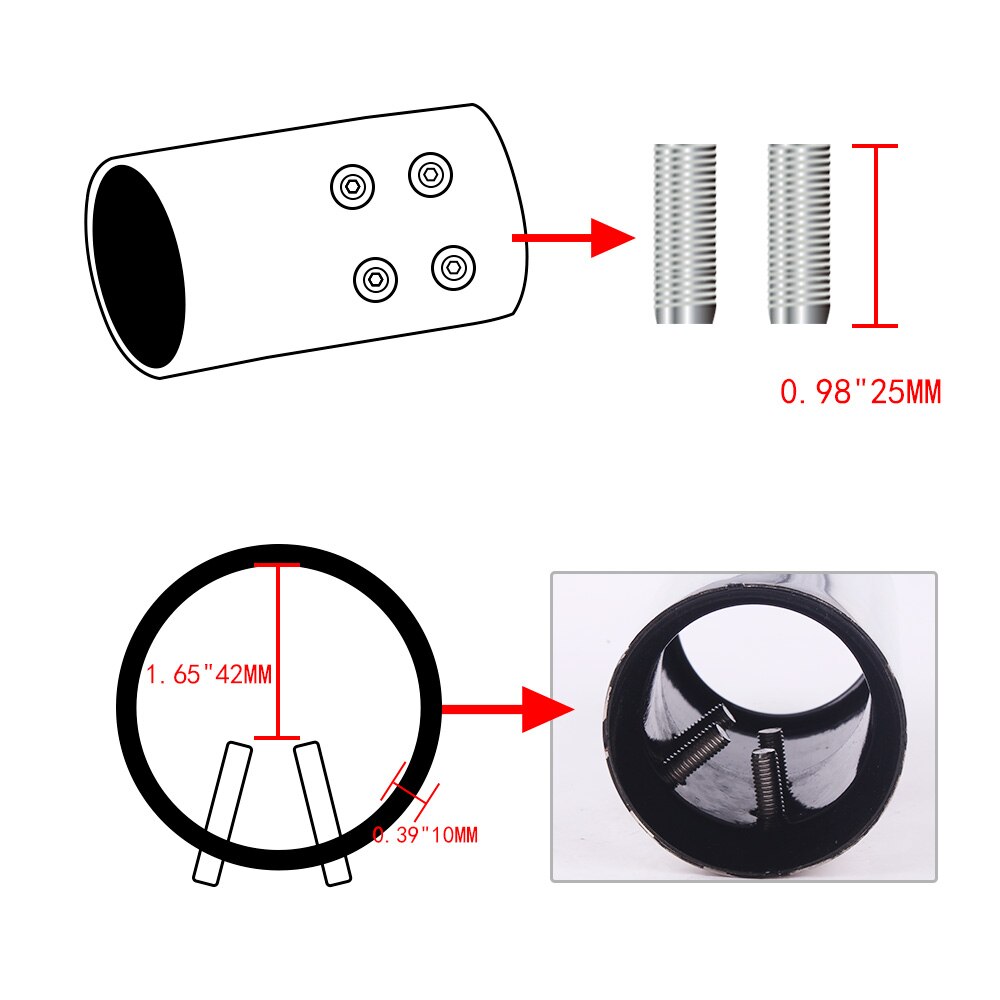 RASTP-80mm Stainless Steel Exhaust Round Muffler Tip Trim Modified Car Rear Tail Throat Liner RS-CR1012