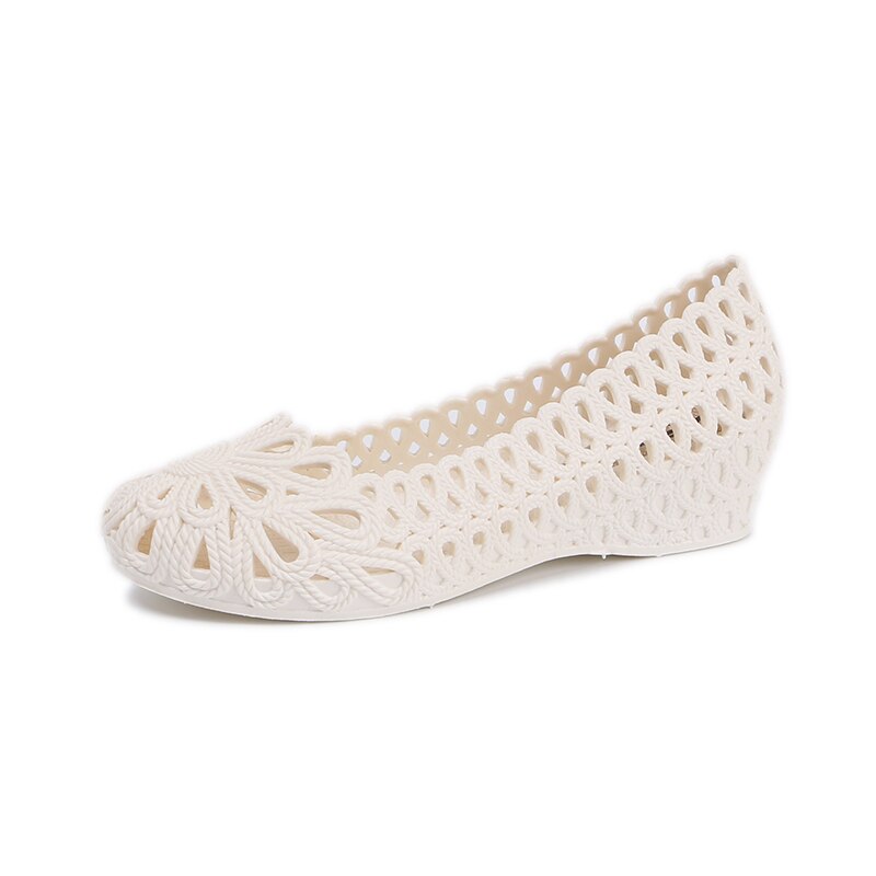plastic sandals women hollow out slip on wedges jelly sandals walking shoes beach sandals big size 41 4h81: 41
