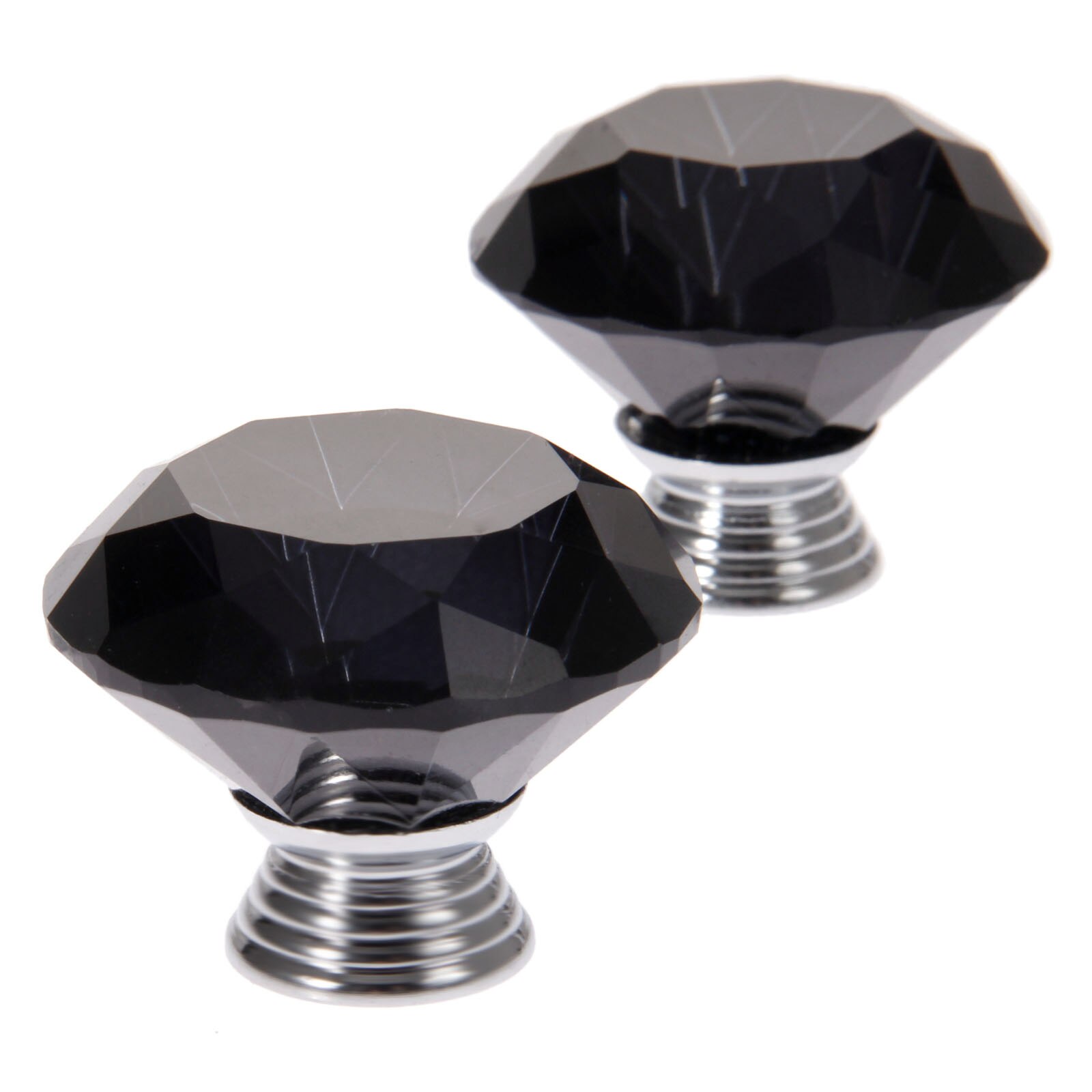 1x 40mm sorte krystallglass knotter skap skuff trekke kjøkken skap dør garderobe håndtak maskinvare
