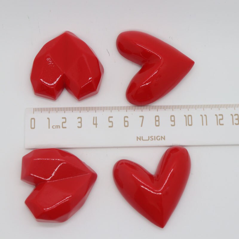 50mm fridge magnet red heart shape fridge magnet home decoration magnetic sticker paper message fixer photo paste resin art