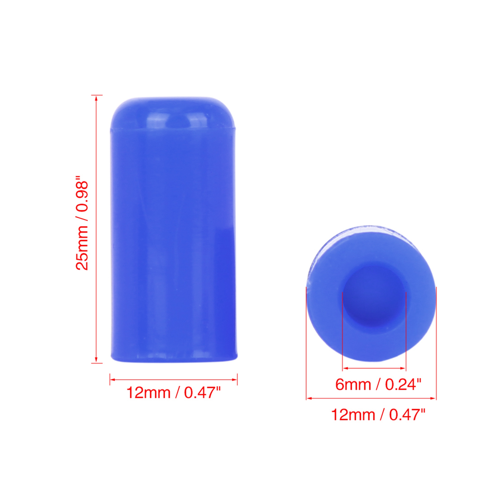 Bouchon d'obturation en Silicone pour Tube d'aspiration, embout de tuyau d'aspiration, accessoires de voiture bleu, 4/6/8/12/16/19/25/30/32mm: 8pcs 6mm