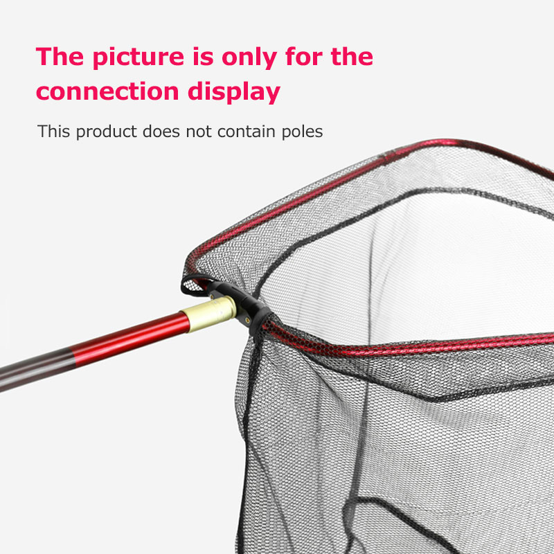 Foldable Triangle Fishing Net Aluminum Alloy 40cm/60cm Depth Portable Handle Landing Net Pole Fishing Brail Folding Net Tackle