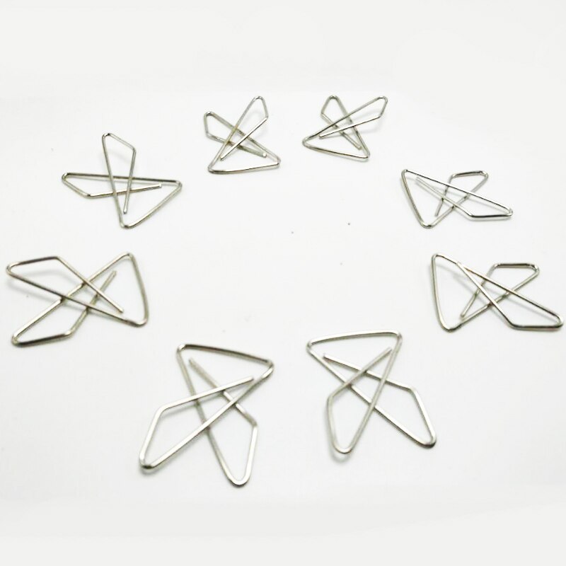 100pcs Paper Clips Metal Silver Butterfly Paper Clips Bookmark Metal Clip Active