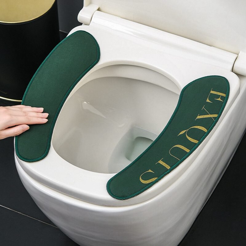 NEWFashion velours coussin de toilette hiver imperméable couverture de toilette épaissie pâte universelle en peluche coussin autocollants de toilette *