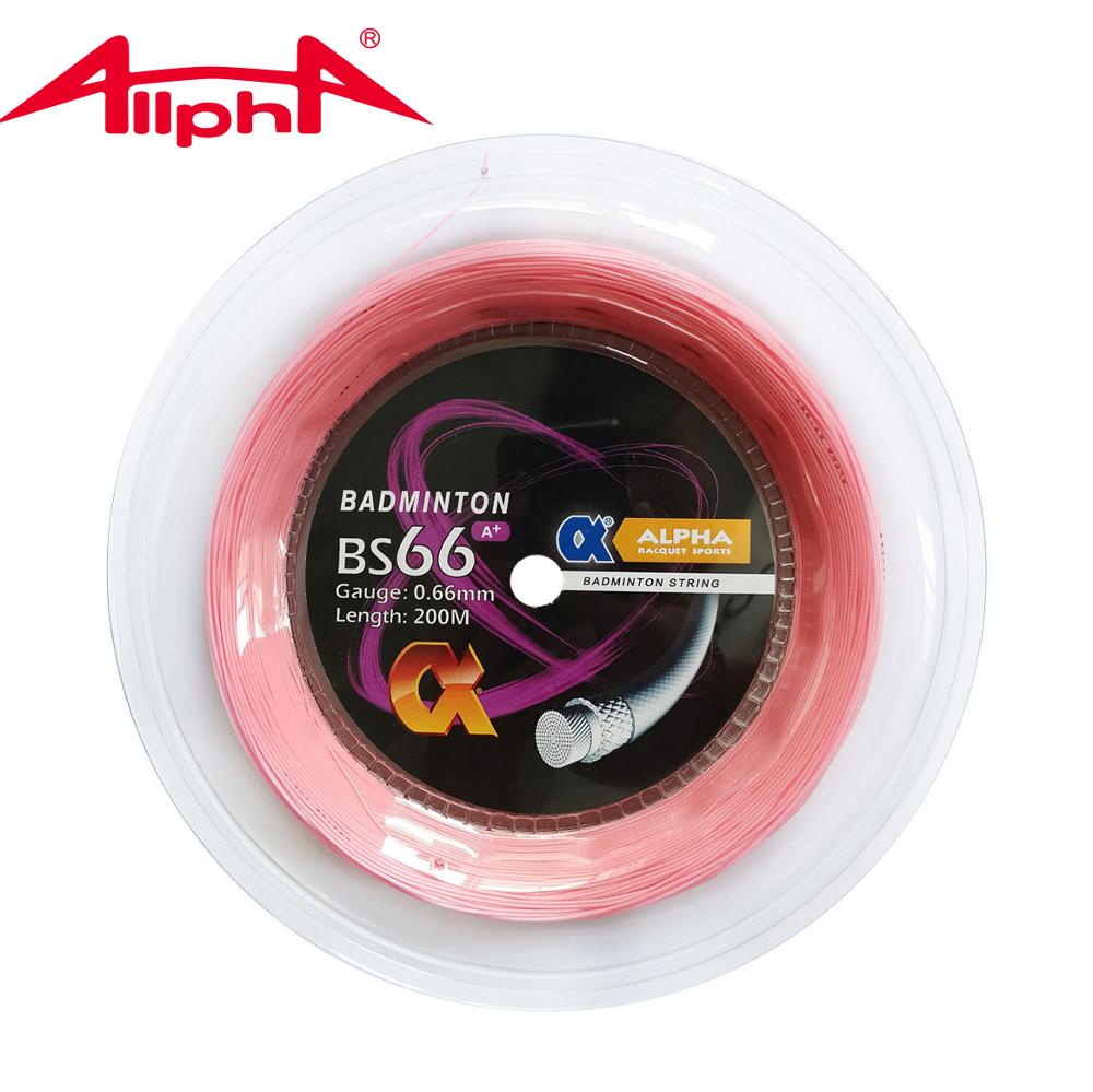 Corde de Badminton Alpha 200m bobine raquette corde BS66 A + 0.66mm filet de Badminton rose filet de Sport