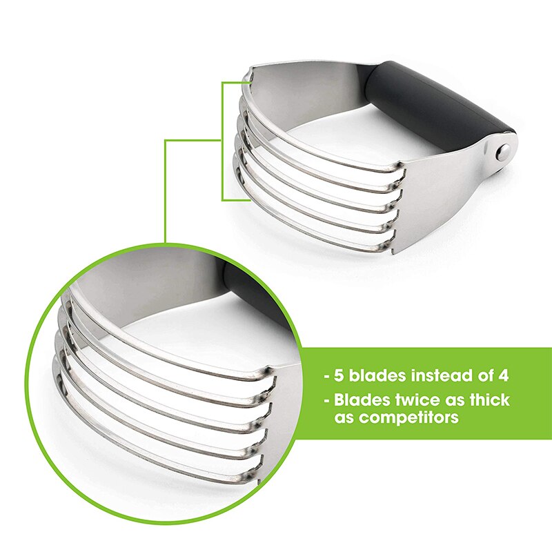 Stainless Steel Dough Blender Pastry Cutter Flour Butter Mixer Pastry Blender With Rubber Handle Biscuit Pizza Cutter Chopper