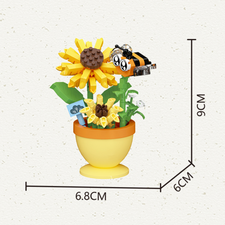 Bloempot Bouwstenen Bloemen Insect Serie Diamant Bakstenen Kinderspeelgoed Bij Vlinder Libel Tuinspeelgoed Decoraties