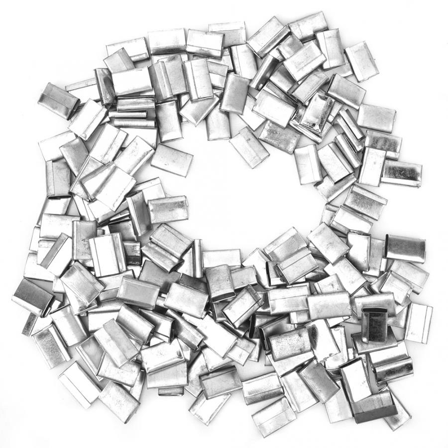 Sceaux de cerclage Type ouvert 400 pièces | En fer zingué pour sangle en plastique PP de 12 à 16mm