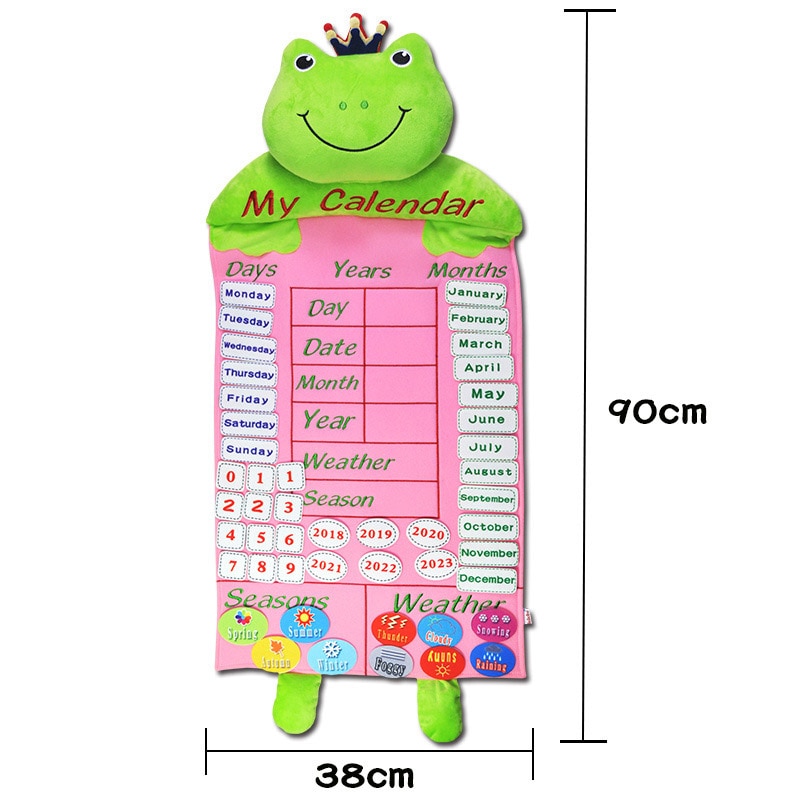 Kids Calendar Fabric Toy Time Learning Weather Seasons Early Educational Hanging Calendars Calendrier Educatif Toys for Children