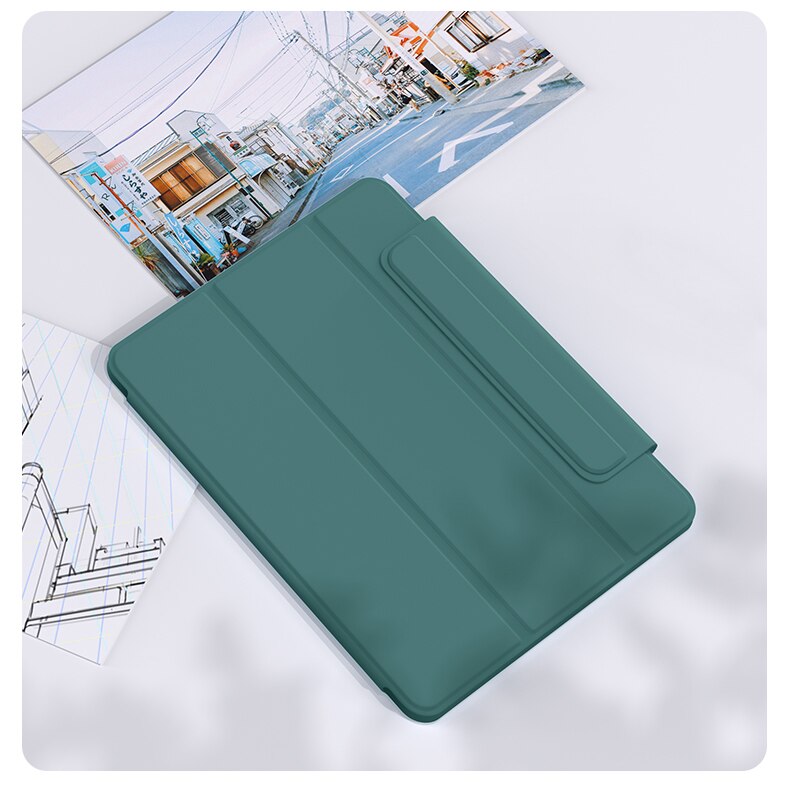 Husă magnetică pentru xiaomi pad 5 husă pentru mi pad 5 5 pro funda pentru trezirea și somnul automată susține încărcarea creionului: Verde închis