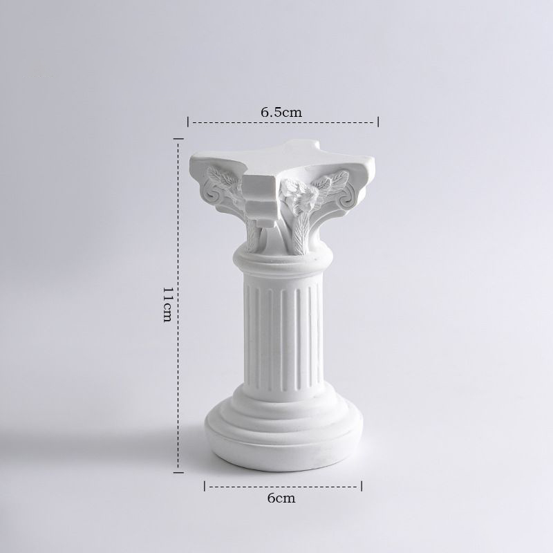 Pilar romano Doric, decoración nórdica de yeso, Mini candelabro de Pilar de yeso para el hogar, pintura de fotografía con sentido de atmósfera