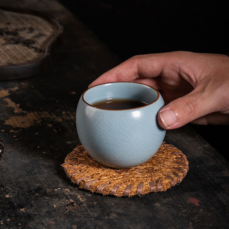 Kung Fu Tea Set Tea Cup Ceramic Tea Cup Teaware Modern White Porcelain Small Tea Cup Matte Ding Kiln Hand-painted Pu'er Cup
