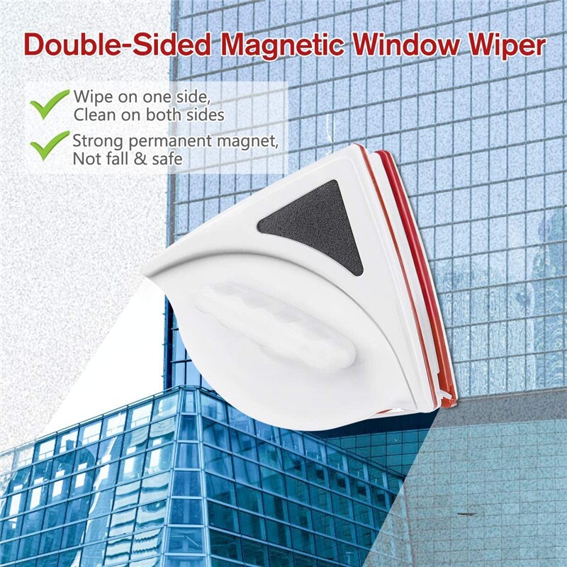 Magnetische Window Cleaner Borstel Dubbelzijdig Glas Cleaner Magneet Ruitenwisser Met 2.5M Anti-Vallen Touw Venster Wassen Huishouden tool