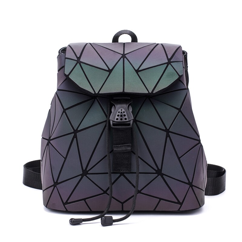 Neue Bao Tasche Leucht Rucksäcke Frauen Kordelzug Mädchen Täglichen Rucksack Schule Weibliche Geometrie Klapp Schüler der Schule Taschen: klein A