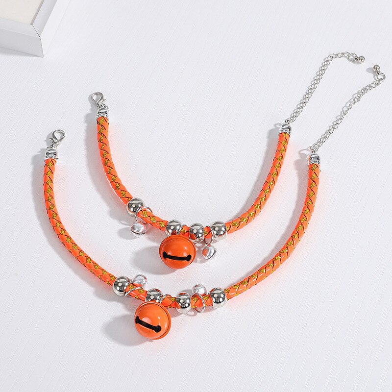 2 Stks/set Leuke Katten Halsbanden Met Hanger Verstelbare Veiligheid Kraag Puppy Chihuahua Konijn Ketting Met Bells Huisdieren Accessoires