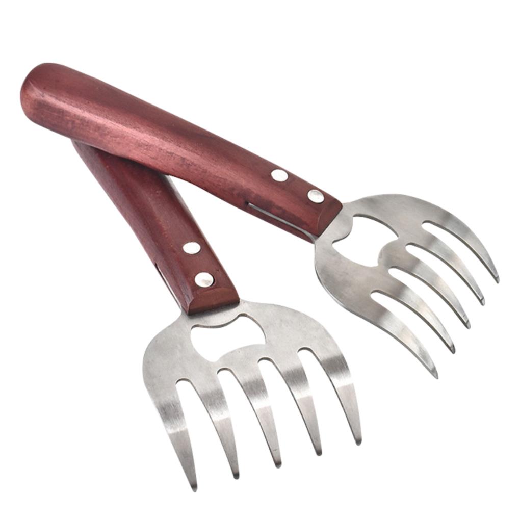 2Pcs Meat Shredding Claws Stainless Steel Pork Turkey Shredder Fork for BBQ Barbecue: 02