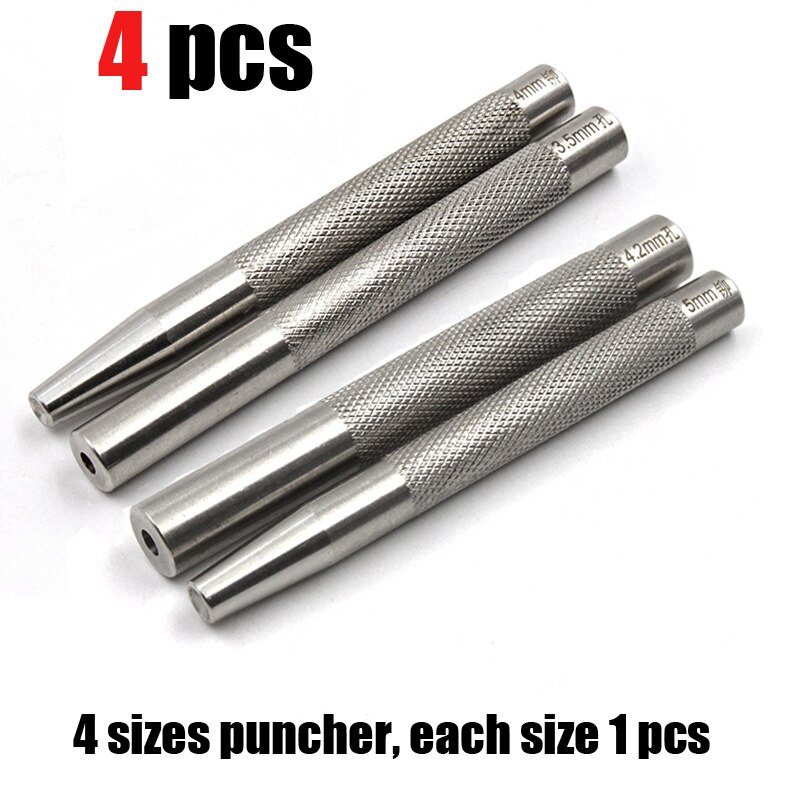 Botones de remache de ajuste DIY, herramientas de ranuras, herramienta de artesanía de cuero y Metal, Base de montaje de remache siete en uno, herramienta de instalación de remache a presión: RX207-Full set-4pcs
