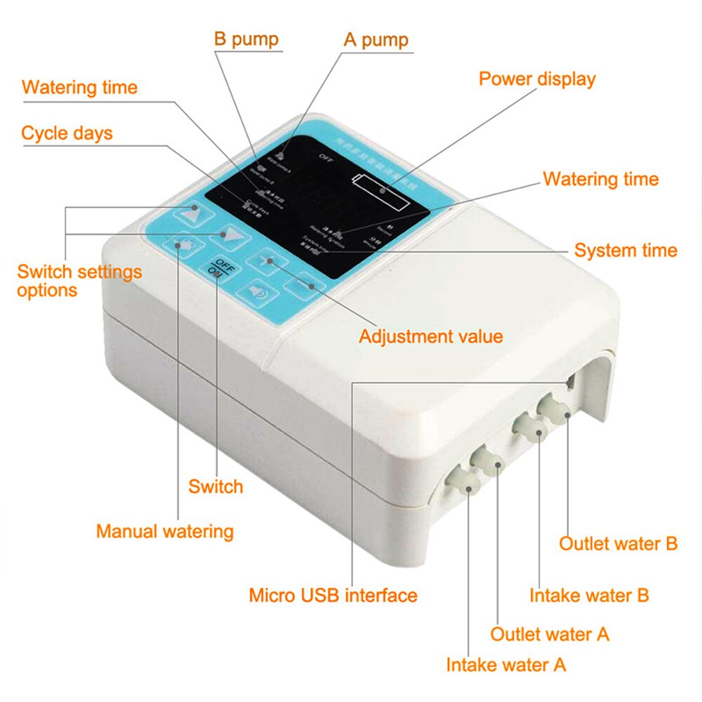 Intelligent Garden Automatic Watering Device Solar Timing Watering Box With Built-In Battery Plant Drip Irrigation Timer System