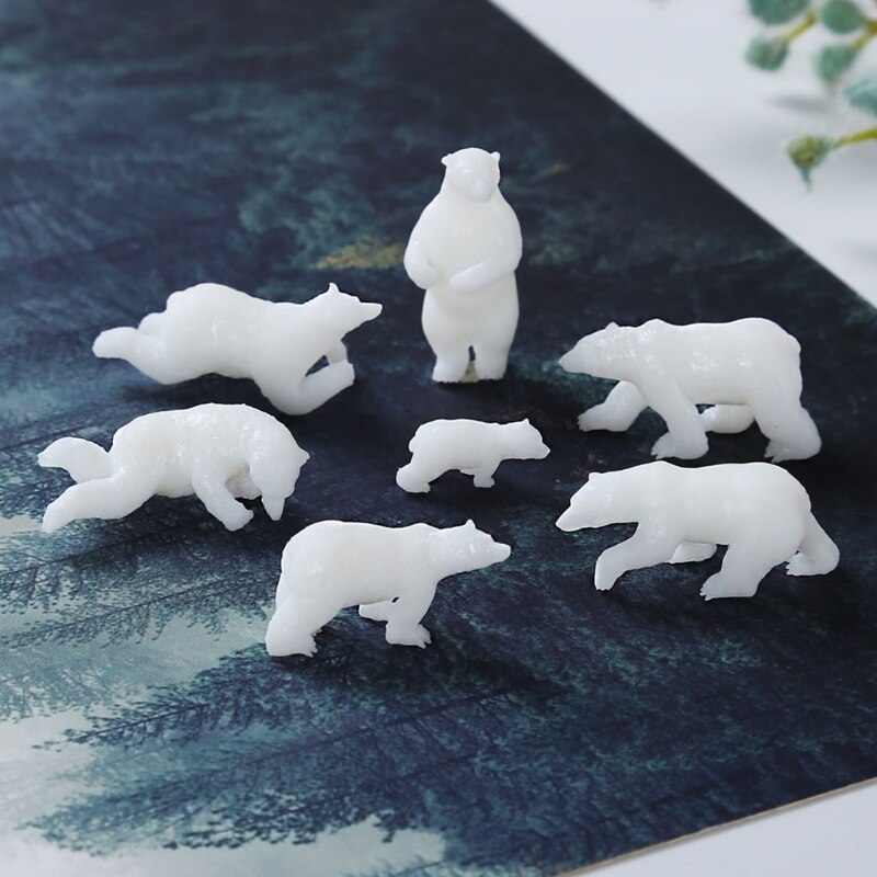 7 Shapes Silicone Mini Polar Bear Modeling Resin Mold Landspace Fillings Resin Jewelry Fillings Handmade Casting Art Crafts
