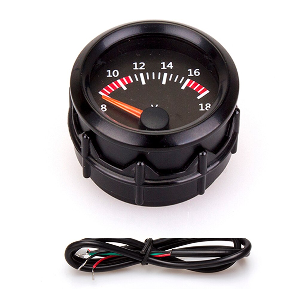Voltmètre pour jauge de voiture, 2 &quot;, 52mm, Instrument Auto, 8 ~ 18V, lunette noire + tasse de jauge
