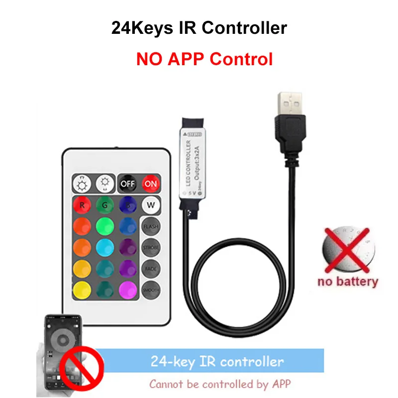 USB Bluetooth WIFI LED Strip RGB Controller IR Remote Dimmer Music Phone APP Control Brightness Adjust for 5050 2835 Tape Light: Cyan