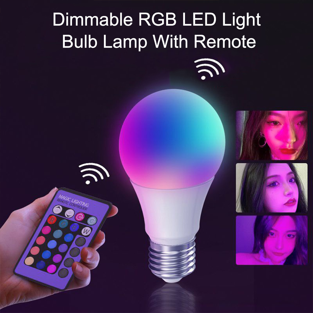 Daakro 16 kleuren RGB-lamp LED veelkleurige lamp E27-basis 220 V huishoudelijke verlichting dimbare LED-spotlamp met afstandsbediening