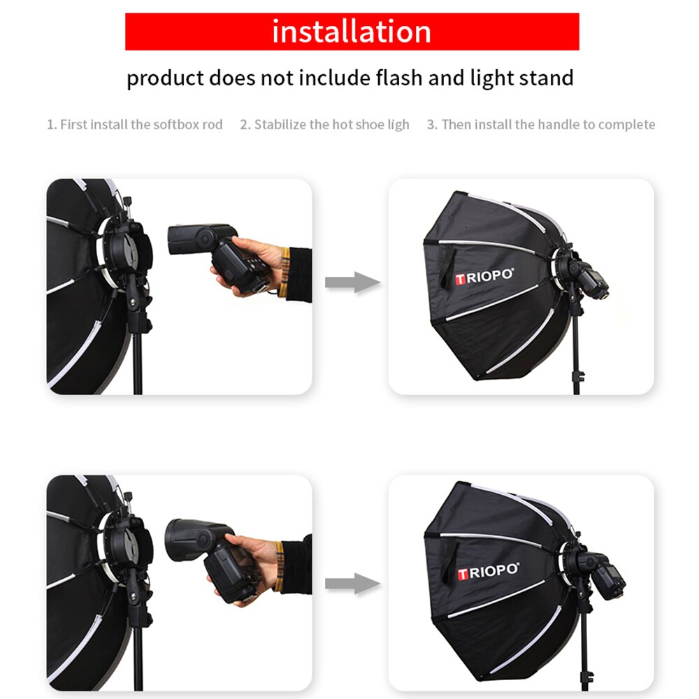 TRIOPO KS65CM KX65CM Octagon Umbrella Softbox Soft box for Godox AD200 V1 yongnuo Flash Light photography studio accessories