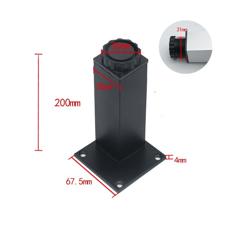 Cabinet feet furniture feet 38 square adjustable cabinet feet bathroom cabinet feet TV cabinet feet aluminum alloy cabinet feet: Gold