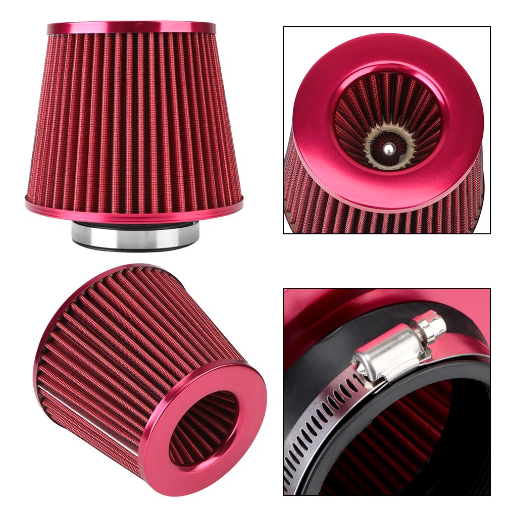 76mm 3 tommer bil luftfilter sport power mesh kegle høj flow indsugnings filter indsugnings filter kold luft induktionssæt universal bildele