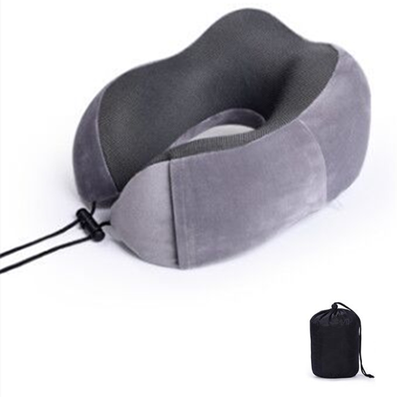 U-Shape Travel Pillow Soft Slow Rebound Neck Pillow Solid Neck Cervical Healthcare Pillow Bedding Travel Pillow Neck Massage: grey