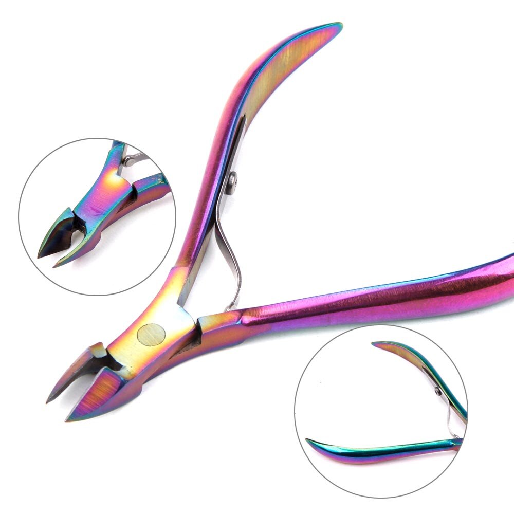 Tijeras de acero inoxidable para cortar cutículas de uñas, cortaúñas para dedos de los pies, cortador de bordes encarnadas, removedor de piel muerta, herramientas de manicura para arte de uñas