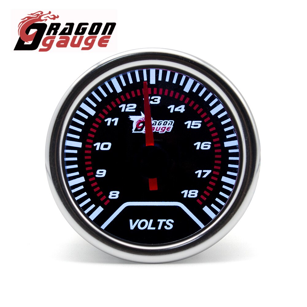 DRAGON GAUGE 52MM Water Temp Oil Temp Oil Press Voltmeter Vacuum Tachometer RPM Boost Gauge Air Fuel Ratio EGT Gauge for 12V Car: Voltmeter