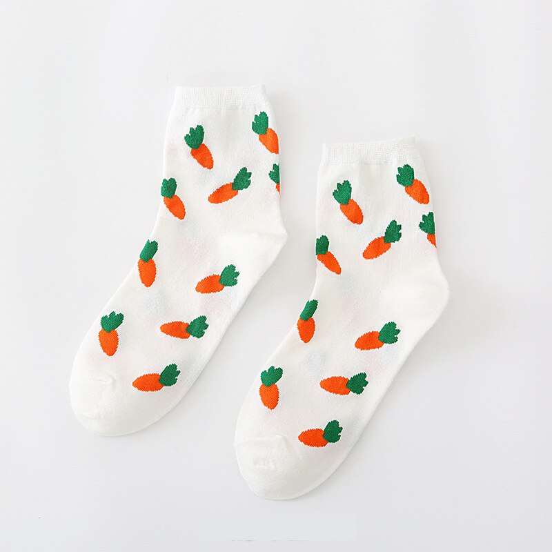 Zomer cartoon watermeloen wortel ei konijn strik pizza kers koekje vrouwen koreaanse versie van sokken straatsokken: 6