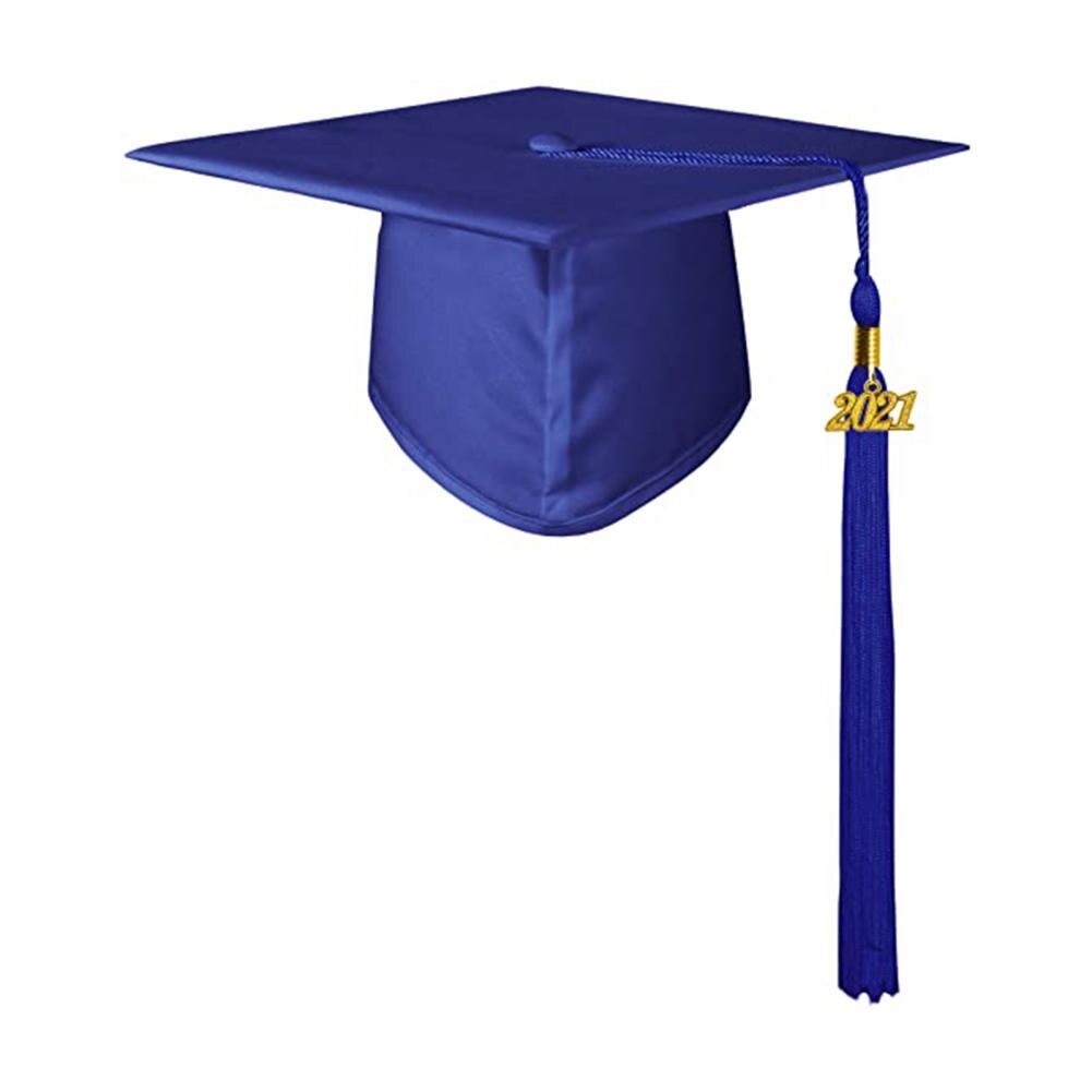 Afstuderen Hoed Unisex Decoratieve Polyester Volwassen Afstuderen Kwastje Cap Voor Bachelor: Blauw