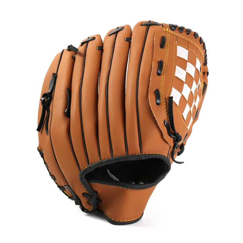 Baseball Handschuh weicher Ball Praxis Ausrügestochen Größe 10.5/11.5/12,5 Verknüpfungen Hand Für Erwachsene Mann Frau Zug Handschuhe