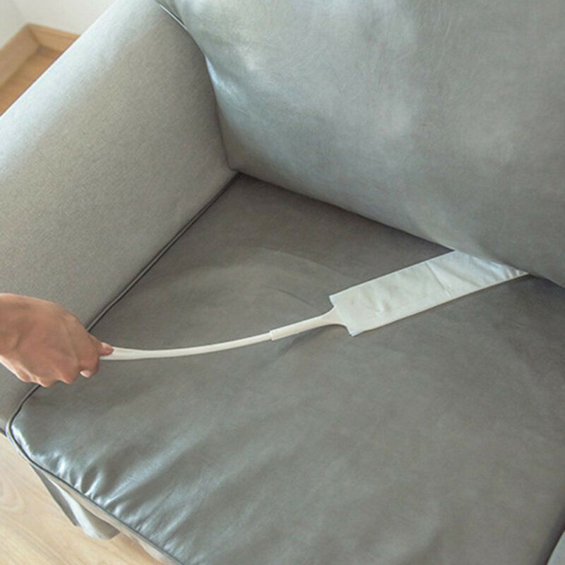 Handige lange reinigingsstofborstelset, handvat, platte kop, reinigingsborstel met vliesstof, flexibele band, stoffer