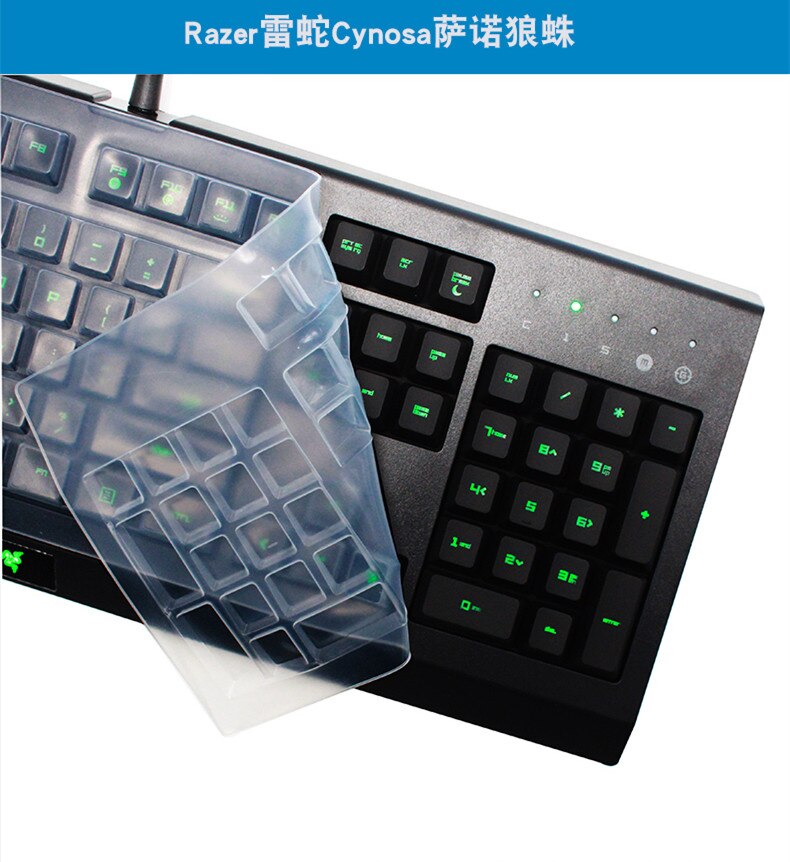 Transparent Clear Silicone Keyboard Cover protector For Razer Cynosa Chroma Wired Keyboard