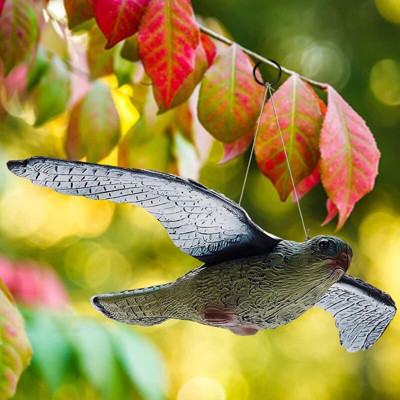 Oiseau volant réaliste hibou avec des ailes pour un stockage plus facile faucon Pigeon leurre antiparasitaire jardin épouvantail ornement